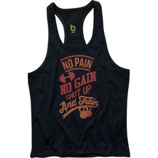 Bluu Fitness Gym Tank Top Siyah Sporcu Atleti Train XL Beden Özel Tasarım Kısa Kol