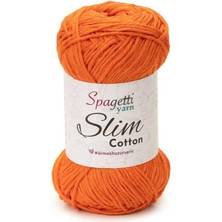 Spagetti Yarn Slim Cotton Turuncu El Örgü İpliği