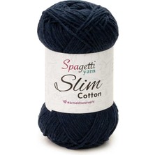 Spagetti Yarn Slim Cotton Lacivert El Örgü İpliği