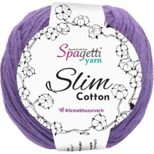Spagetti Yarn Slim Cotton Mor El Örgü İpliği