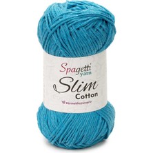 Spagetti Yarn Slim Cotton Turkuaz El Örgü İpliği