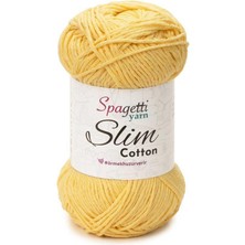 Spagetti Yarn Slim Cotton Soft Sarı El Örgü İpliği