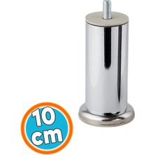 Nzb Kalın Metal Mobilya Ayağı Modern Dayanıklı Koltuk Kanepe Tv Ünitesi M8 Civata Krom Gümüş 10 cm 51 mm