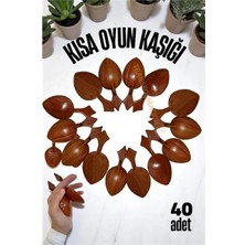 MiraLive Kısa Oyun Kaşığı Halk Oyunu Kaşığı - Kına Kaşığı Kısa Saplı Zeybek Oyun Kaşığı 40 Adet
