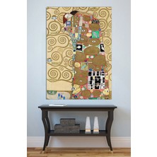 Mushen Studio Gustav Klimt Öpücük Kanvas Tablo Yağlı Boya Efektli Romantik Duvar Dekoru