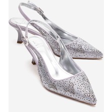 Luvi Nella Gümüş Taşlı Kadın Topuklu Ayakkabı