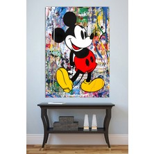 Mushen Studio Mickey Mouse Graffiti Tablo - Renkli Sokak Sanatı Mickey Portresi Duvar Dekoru