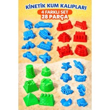 Heroes Sand 28 Parça Kinetik Kum Kalıbı - 4 Farklı Set, Kale, Araç, Tarihi, Denizhayvanları Kalıbı
