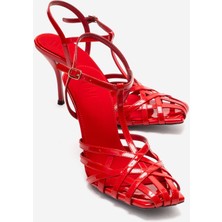 Luvi Allos Kırmızı Rugan Kadın Topuklu Ayakkabı