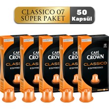 Cafe Crown 50'li Classico Kapsül Kahve Nespresso Uyumlu Süper Paket ( Alüminyum Nespresso Uyumlu Kapsül Kahve )