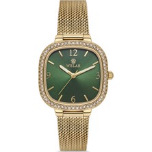 Welar WEL2512-4 Yeşil Çelik Hasır Kordon Kare Taşlı Zarif Kadın Kol Saati 3 Atm Su Geçirmez