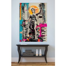 Mushen Studio Adalet Tanrıçası Kör Adalet Kanvas Tablo Modern Soyut Şehir Manzarası Duvar Dekoru