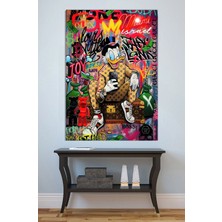 Mushen Studio Donald Duck   Gangster Tablo - Neon Graffiti Zengin Ördek Pop Art Duvar Dekoru