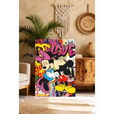 Mushen Studio Minnie & Mickey Love Graffiti Tablo - Neon Street Art Mickey Mouse Duvar Dekoru