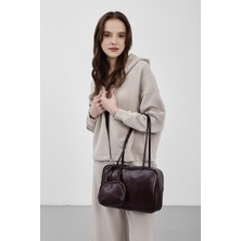 Shule Bags Choker Charmlı Omuz Çantası Mürdüm