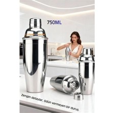 MiraLive 750 ml Inox Shaker - Kokteyl Karıştırma Kabı  Süzgeçli Bar Shaker Paslanmaz Çelik
