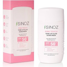 SPF50 Pink Touch Aydınlatıcı Sıvı Yüz Güneş Kremi Yeni Nesil Güneş Filtreleri Hibrit Formül