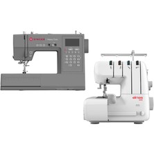 Singer HD6805C Dikiş Makinesi ve Elmas 328 Ev Tipi 4 Iplik Overlok Makinesi Avantajlı Paket