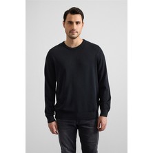 Süvari Siyah Regular Bisiklet Yaka Kazak