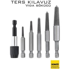 MiraLive Bits Uzatmalı Ters Kılavuz 6 Lı Set Saf Çelik Kırık Civata Vida Sökücü