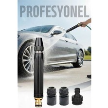 MiraLive Tazyik Arttıran Oto Yıkama Hortum Başlığı Seti | Basınçı Oto Yıkama 3 Musluk Adaptörlü Güçlü Jet
