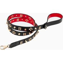 Christian Louboutin Loubileash Zımbalı Lüks Deri Köpek Gezdirme Tasması