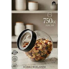 Muf Home Iki Yönlü Kullanım 750 ml Pencereli Erzak Kavanozu Çok Amaçlı Çift Dipli Cam Saklama Kabı Bpa Free