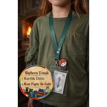 Toyfest Harry Potter Warner Bros Lisanslı Slytherin Boyunluk 43CM Kartlık 14X10 Ron Figür Yaka Kartı Askısı