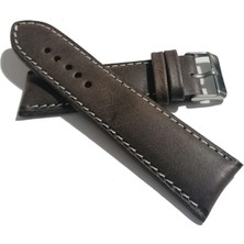 Fado &hertür Saate &uygun Hakiki Deri  24 mm  Koyu Kahve  Saat  Kordonun   (451)