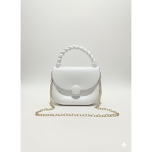 Rugan Silikon Beyaz Çapraz El Omuz Çantası Kadın Genç Kız Çocuk Bebek Hediyelik