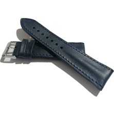 Fado Her Saate Uygun Piramit Modeli   24 mm Hakiki  Deri Kordon  Koyu Lazivert (447)