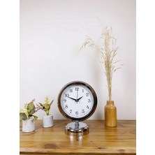 Epilons Mey Ithalat® Krom Metal Dekoratif Masa Saati 25×20 cm