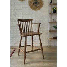 Silla Concept Kollu Yıldız Bar Sandalyesi Ceviz Ahşap Ada Sandalye