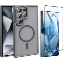 Vendas Samsung Galaxy S26 Ultra Kılıf M-safe Şarj Özellikli Mat Arka Yüzey Zore Sio Kapak + Cam Ekran Koruyucu