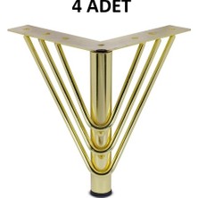 Yılmaz Sünger Metal Ayak Tel Büküm Gold Mobilya Koltuk Dolap Kanepe Ayağı ( 4 Adet )