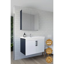 Yalova 80 cm Mdf Banyo Dolabı Seti Beyaz