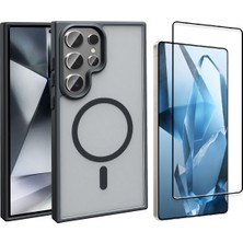 Vendas Samsung Galaxy S26 Ultra Kılıf M-safe Şarj Özellikli Mat Arka Yüzey Zore Sio Kapak + Cam Ekran Koruyucu