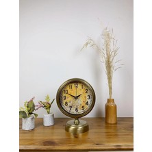 Epilons Mey Ithalat® Eskitme Metal Kaos Masa Saati 25×20 cm