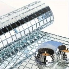 Epilons Mey Ithalat® Kare Cam Mozaik Fayans Çıkartmaları El Işi Kare Cam Fayans Kendinden Yapışkanlı Ayna