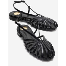 Luvi Lıss Siyah Cilt Kadın Sandalet