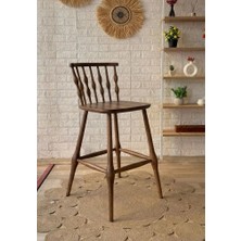 Silla Concept Boncuk Bar Sandalyesi Ceviz Ahşap Ada Sandalye