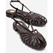 Luvi Lıss Kahverengi Cilt Kadın Sandalet