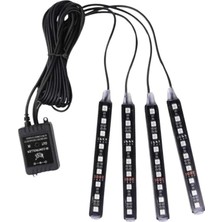 Epilons Mey Ithalat® Araç Içi Aydınlatma Kumandalı 12 LED Ayak Altı LED Ambiyans Işığı Sese Duyarlı Kumanda