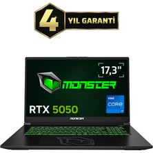 Monster Abra A7 V16.2.2 Intel Core I7 13700HX 32 GB Ram 1 Tb SSD 8 GB Rtx 5050 Freedos 17,3" Fhd 144 Hz Taşınabilir bilgisayar
