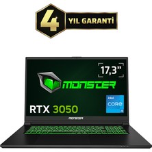 Monster Abra A7 V15.5.4 Intel Core I5 13500H 16GB 1tb Rtx 3050 Freedos 17,3" 144 Hz Oyun Bilgisayarı