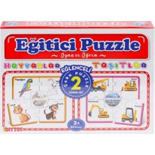 Epilons Mey Ithalat® 7196 Çark Puzzle Hayvanlar Taşıtlar 60 Parça