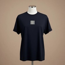 Cakkey Erkek 3 Çizgi Baskılı Siyah Kısa Kol TShirt Günlük Stil İnce Örme Malzeme 9XL