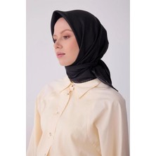 Belli Siyah Klasik Desen %100 Twil Ipek Eşarp 4305-50