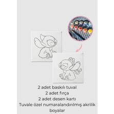 Piece Of Date Sayılarla Tuval Boyama Seti - Stitch ve Angel