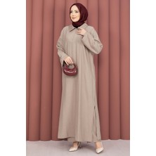 HL Hira Yarım Fermuarlı Tunik Takım Bej